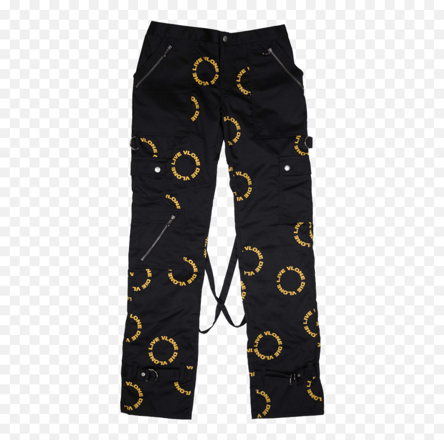 Vlone Circle Logo Bondage Pants Yellow - Snowboarding Pants Emoji,Vlone Logo
