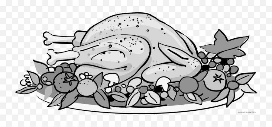 Roasted Thanksgiving Turkey Animal Free - Transparent Roast Chicken Clipart Emoji,Turkey Clipart Black And White