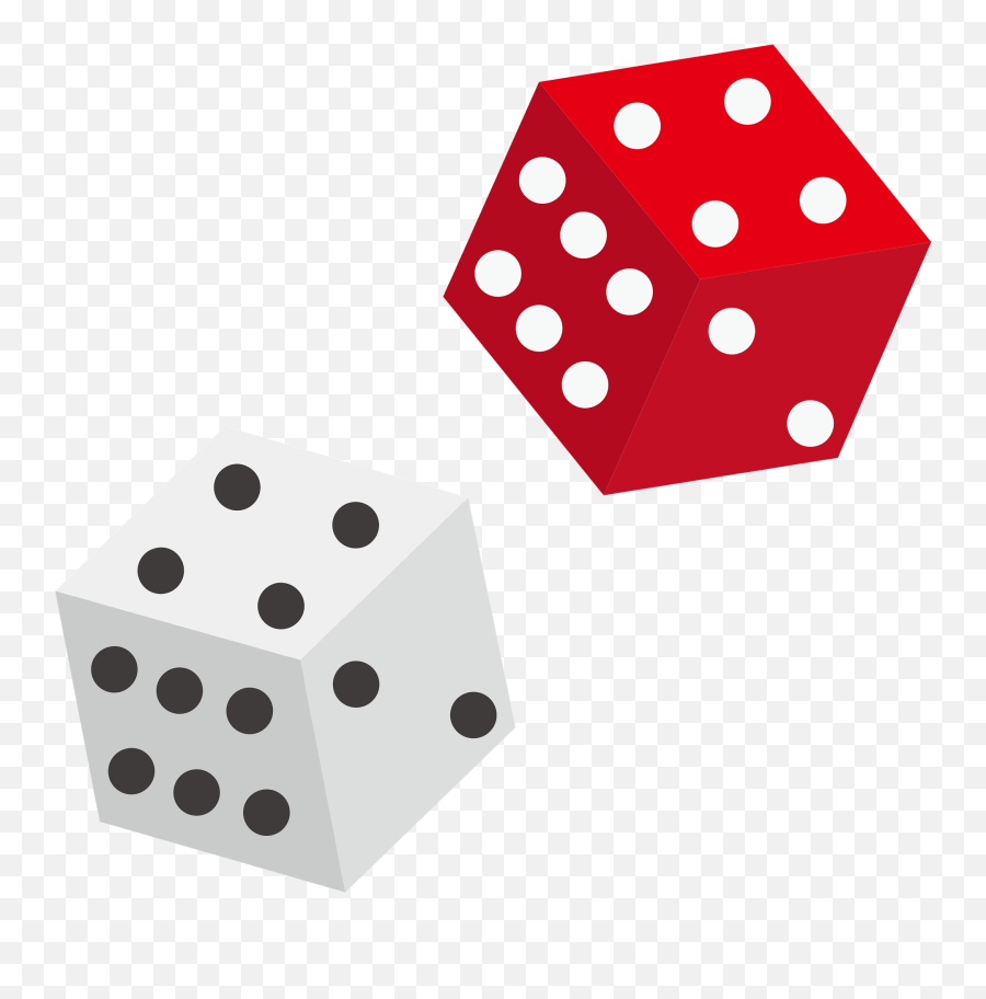 White Dice With Black Spots And Red Dice With White Spots Emoji,Board Game Clipart Black And White