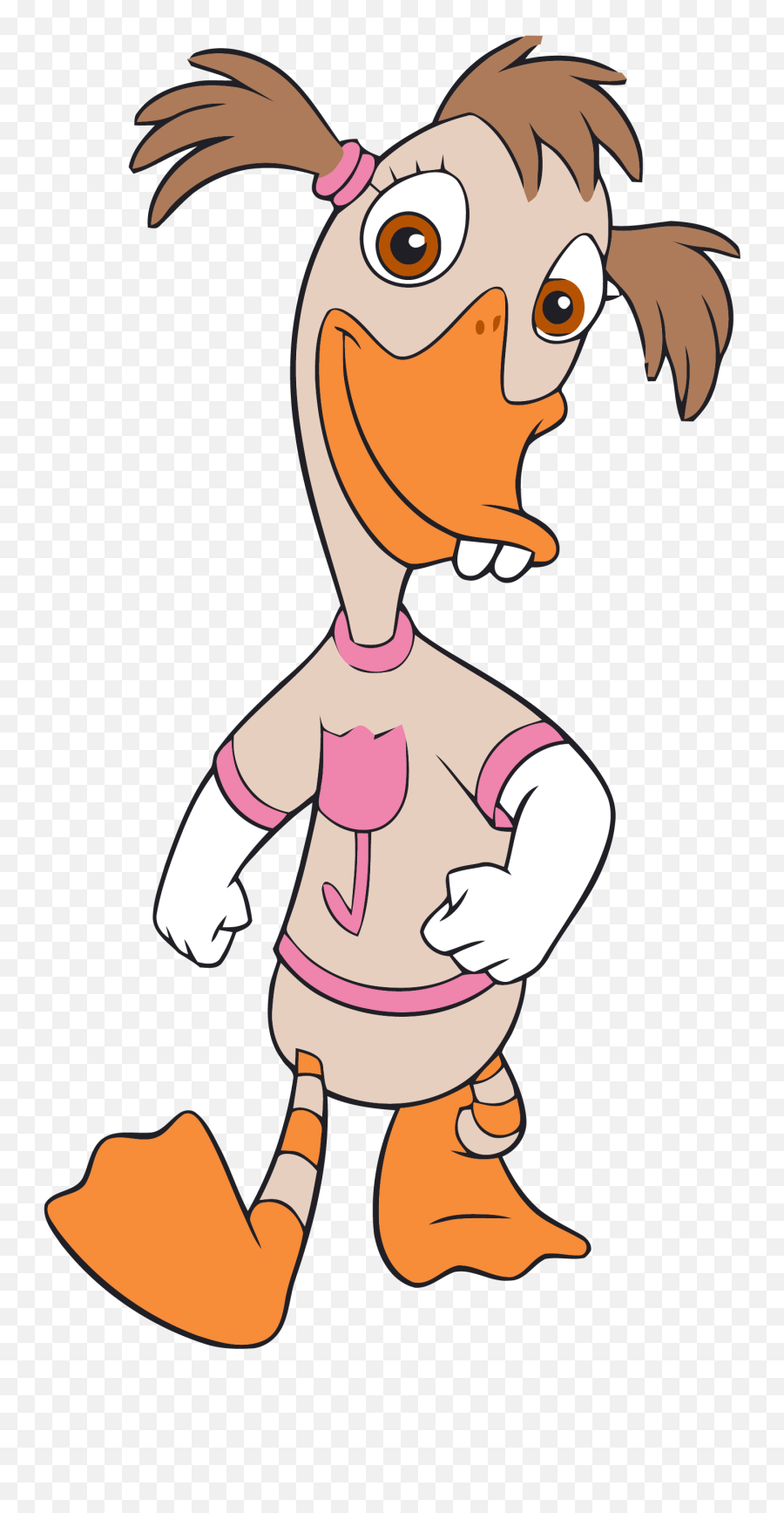 Chicken Little Cartoon Characters Png - Abby Mallard Clipart Emoji,Walking Clipart