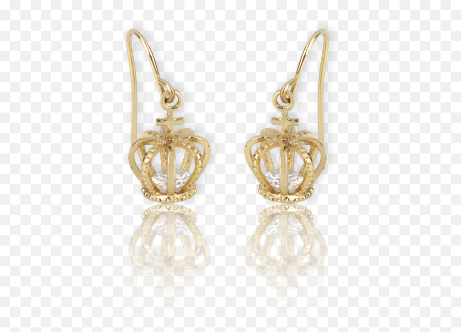 Golden And Crystal Crown - Earrings Emoji,Transparent Earrings
