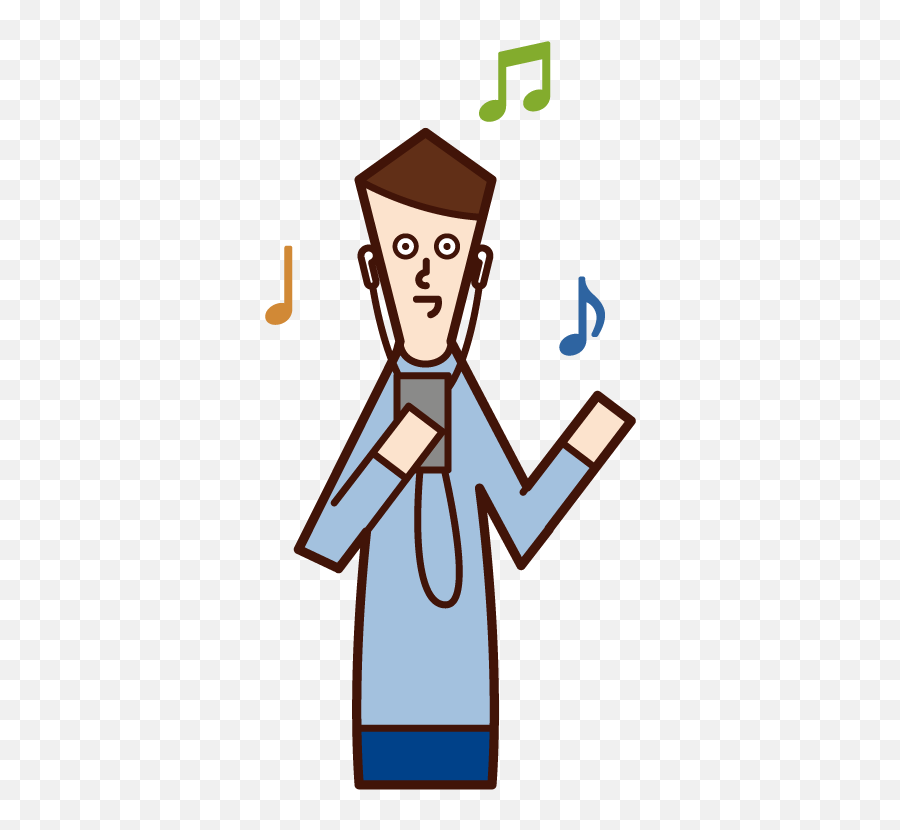 Illustration Of A Man Listening To Music On An Earphone Emoji,Listen To Music Clipart