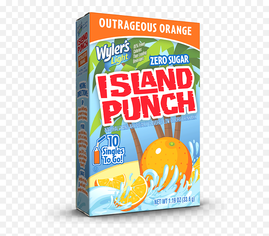 Island Punch Outrageous Orange Drink Mix - Wylers Light Emoji,Punch Png