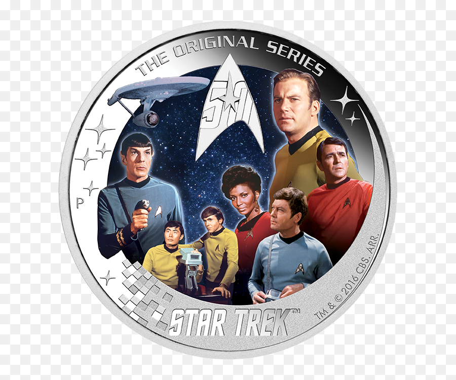 Uss Enterprise Ncc - 1701 Crew Star Trek The Original Series Star Trek Communicator 2016 2 Oz Pure Silver Proof Coin Perth Mint Star The Original Series Emoji,Cbs Star Trek Logo
