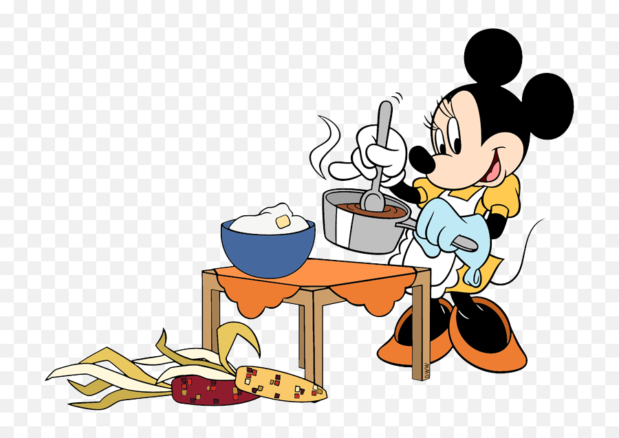 Romantic Minnie Mouse Toucan Cooking - Minnie Mouse Cooking Clipart Emoji,Cooking Clipart