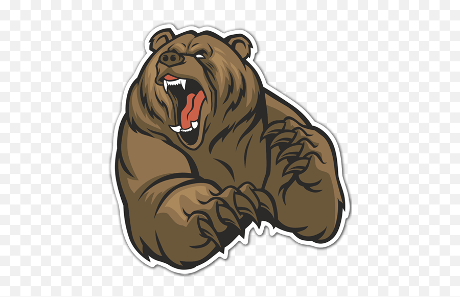 Decal Grizzly Bear Muraldecalcom - Bear Mascot Emoji,Grizzly Bear Png