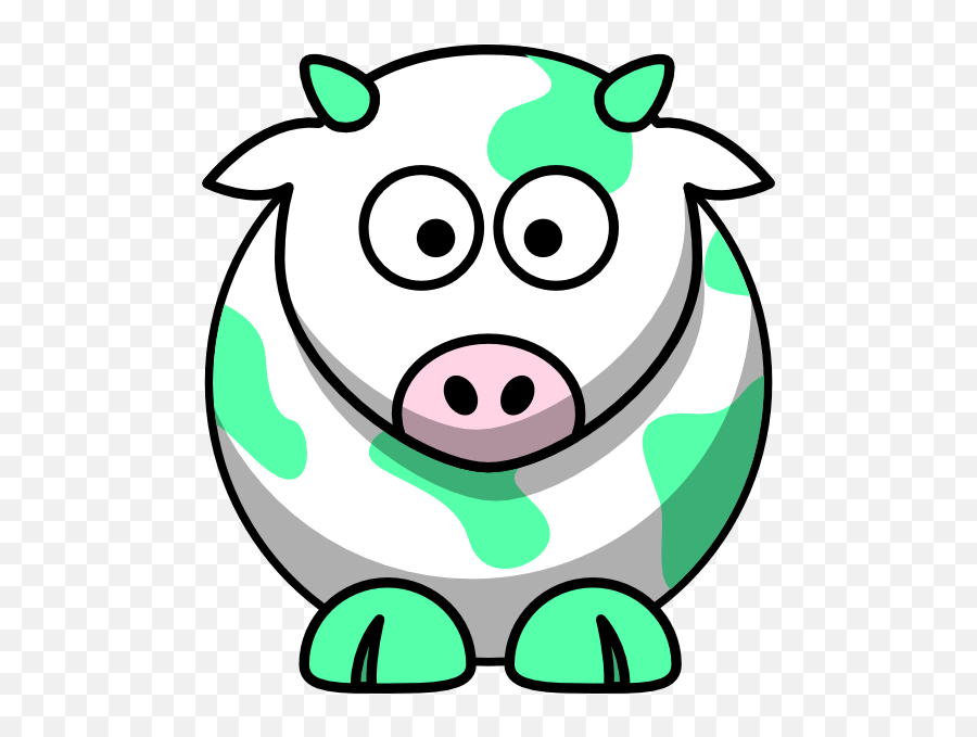 Mint Green Cow Clip Art At Clker - Transparent Background Cartoon Cow Emoji,Peppermint Clipart