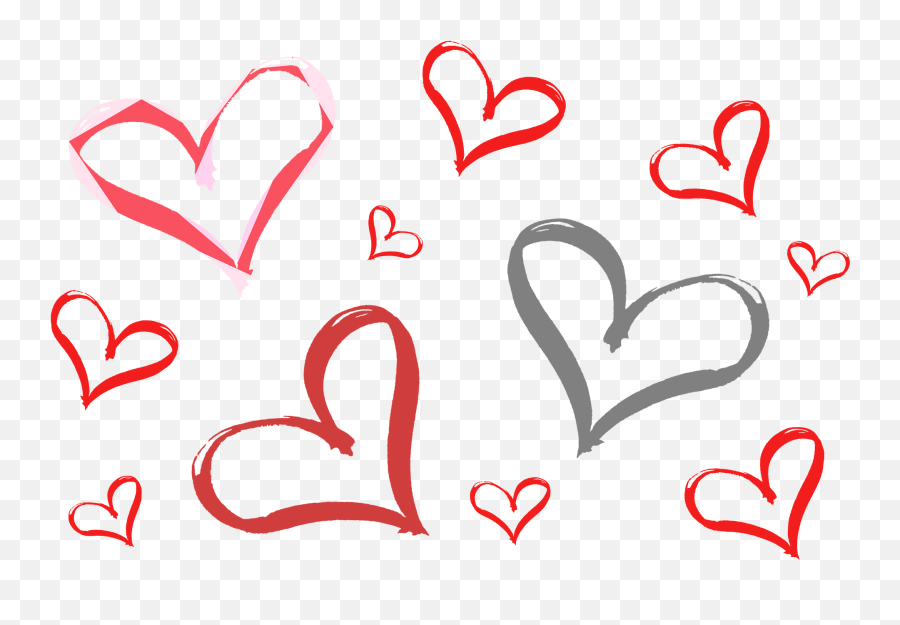 Drawn Hearts Clipart - Hearts Clipart Emoji,Heart Clipart