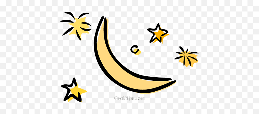 Moon And Stars Royalty Free Vector Clip Art Illustration Emoji,Moon And Stars Clipart