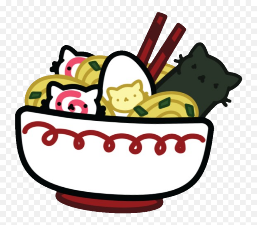 Neko Ramen Yum Cute Sweet Kittylove Emoji,Ramen Clipart