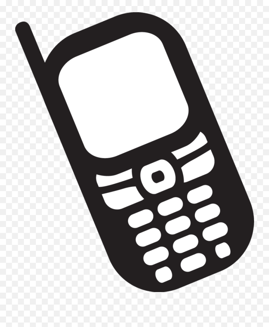 Phone Clipart Black And White Phone - Transparent Mobile Clipart Png Emoji,Phone Clipart