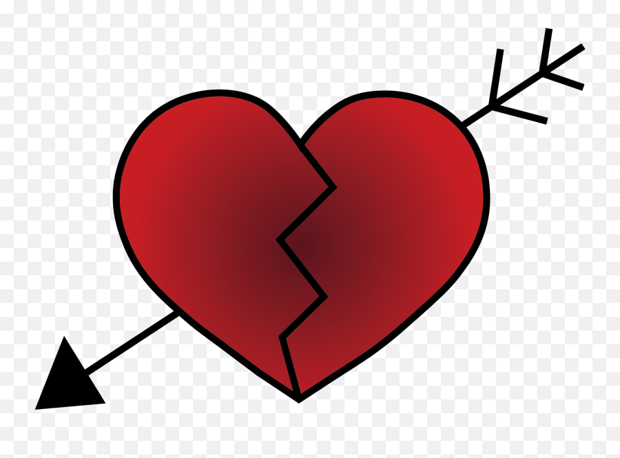A Red Heart With A Jagged Broken Heart Line Through - Broken Heart With Arrow Through Emoji,Broken Heart Clipart
