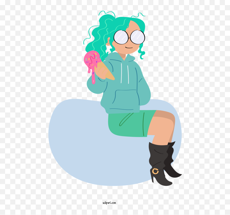 People Cartoon Green Sitting For Child - Child Clipart Emoji,Daughter Clipart