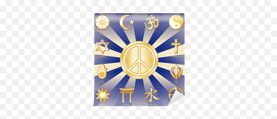 International Peace Symbol Twelve World Religions Labels Emoji,World Peace Logo