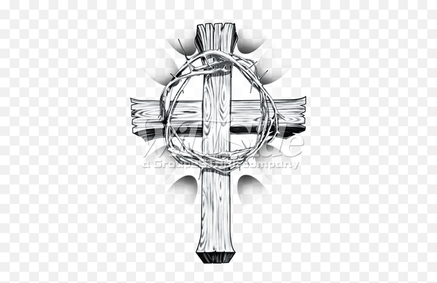 Download Cross With Crown Of Thorns Png - Drawings Of Crown Of Thorns On Cross Emoji,Thorns Png