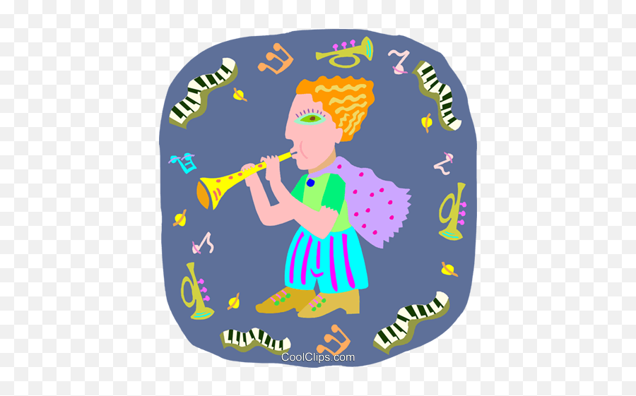Girl Playing Clarinet Royalty Free Vector Clip Art - Instrumentalist Emoji,Clarinet Clipart