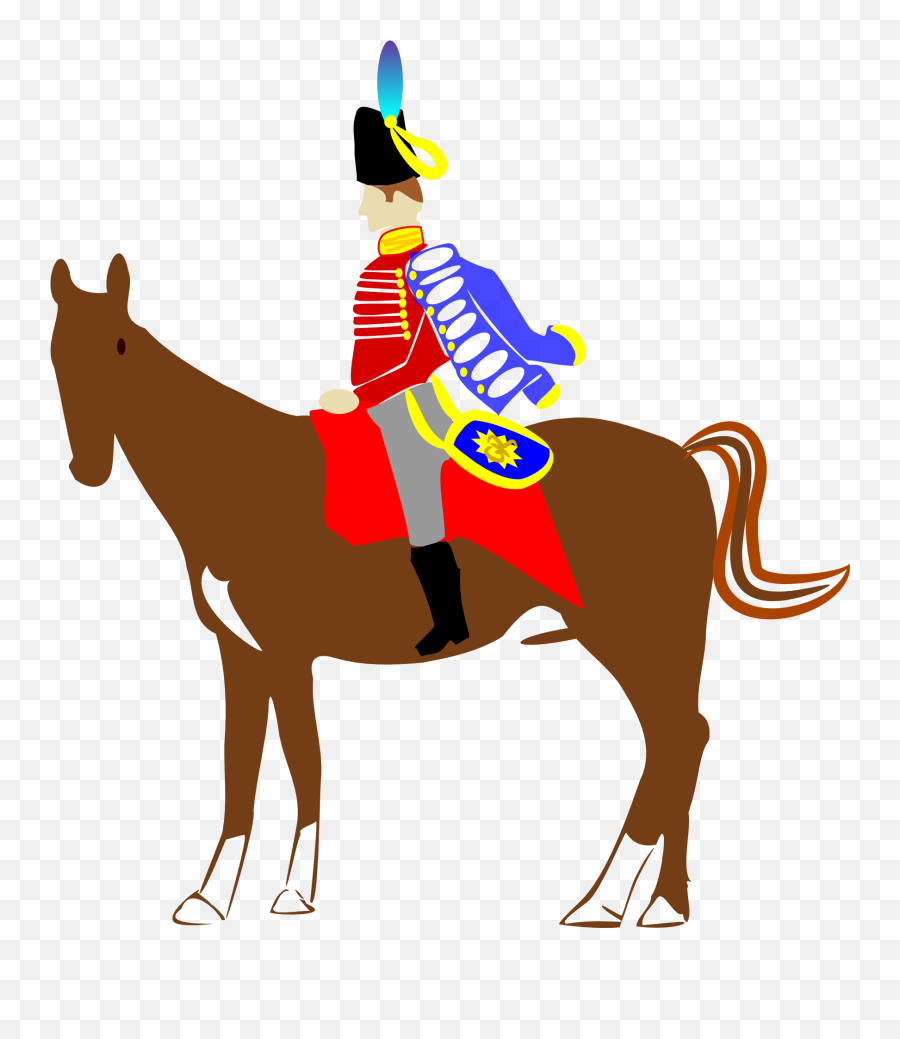 Man Is Riding - Soldier On A Horse Png Emoji,Horse Clipart