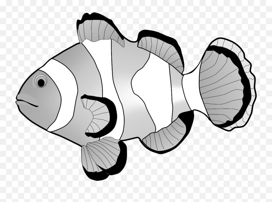 Clownfish Clipart - Pomacentridae Emoji,Fish Clipart Black And White