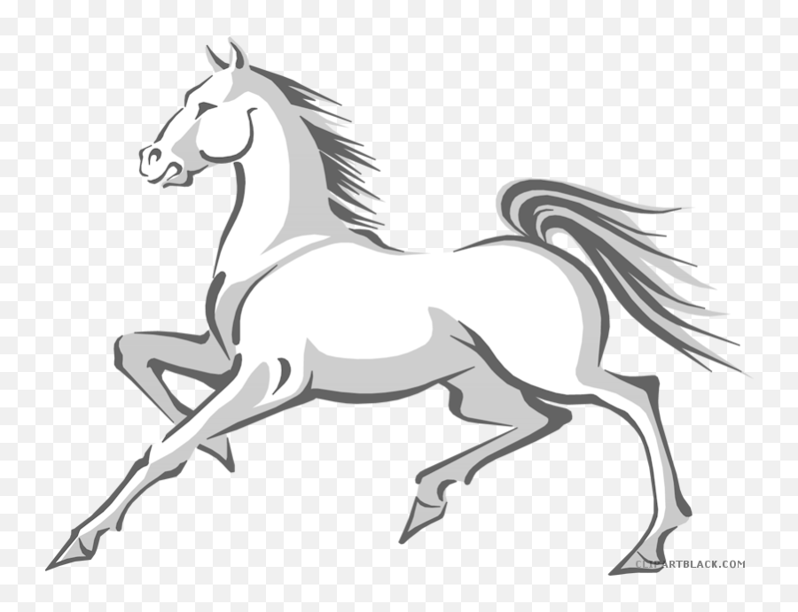 Clip Art Horse Mustang - White Horse Vector Png Emoji,Horse Clipart Black And White