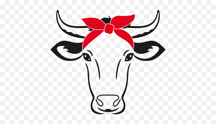 Face Cow Bandana Bow Svg Cow Head With Bow Vector File Emoji,Black Bandana Png