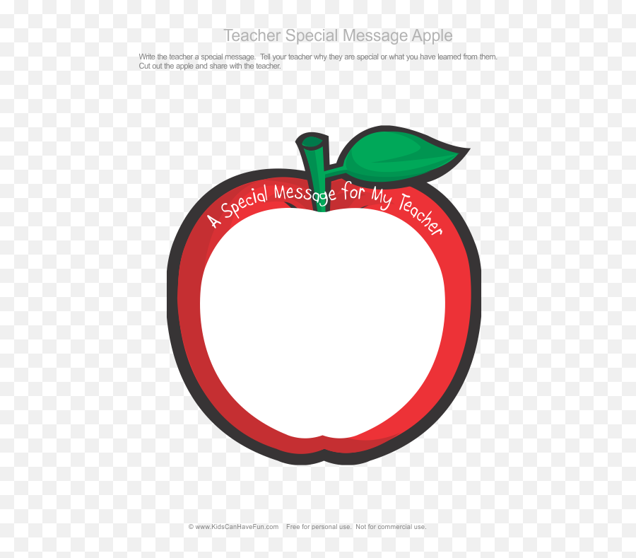 Download Hd Teacher Apple Png - Cartoon Red Apple Emoji,Red Apple Png