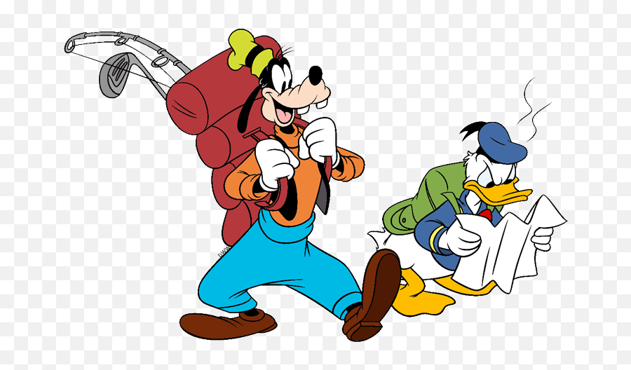 Mickey Donald And Goofy Clip Art 2 - Goofy And Donald Duck Camping Emoji,Goofy Clipart