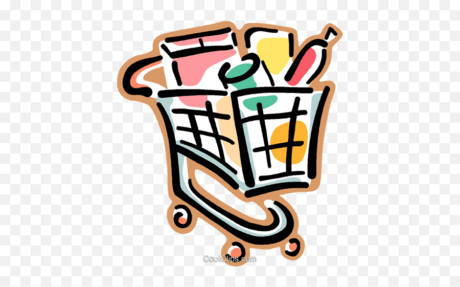 Grocery Carts Royalty Free Vector Clip - Carrinho De Compra Vetor Emoji,Shopping Carts Clipart