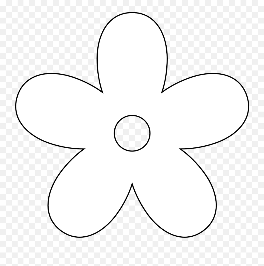 Retro Flower 9 Black White Line Art Twitter Valentine - Transparent White Flower Silhouette Emoji,Twitter White Png