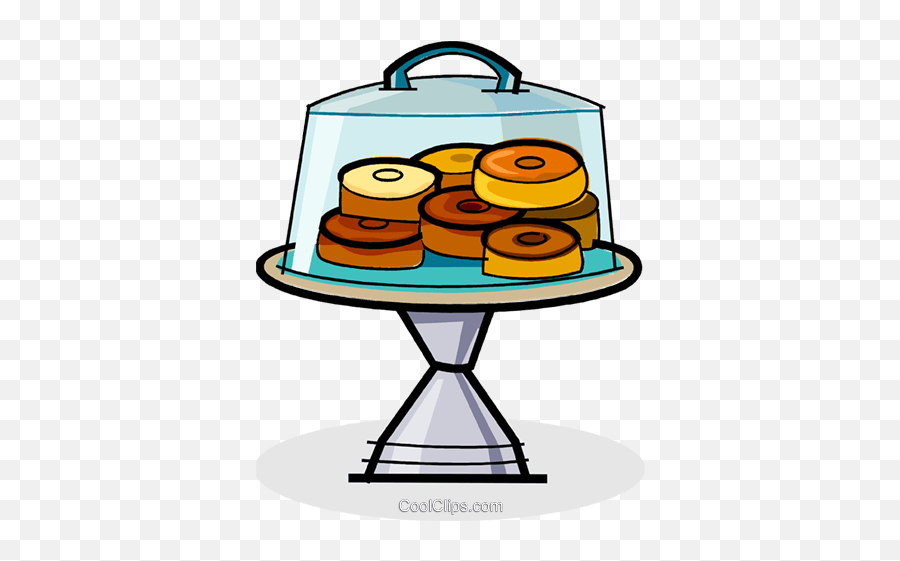 Donuts In A Display Case Royalty Free Vector Clip Art - Bakery Display Case Clipart Emoji,Coffee And Donuts Clipart