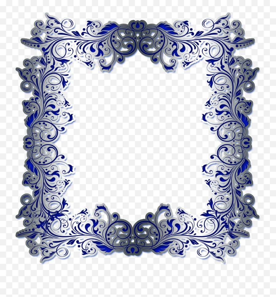 Silver And Blue Frame Border Free Stock Photo - Public Decorative Emoji,Silver Border Png