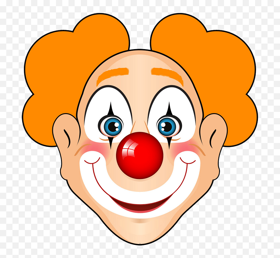 Clown Face Clipart Transparent 1 - Clown Face Vector Png Emoji,Face Clipart