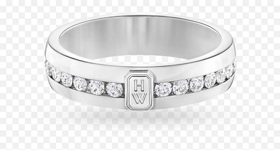 Hw Logo White Gold Diamond Ring Harry Winston Emoji,White Ring Png