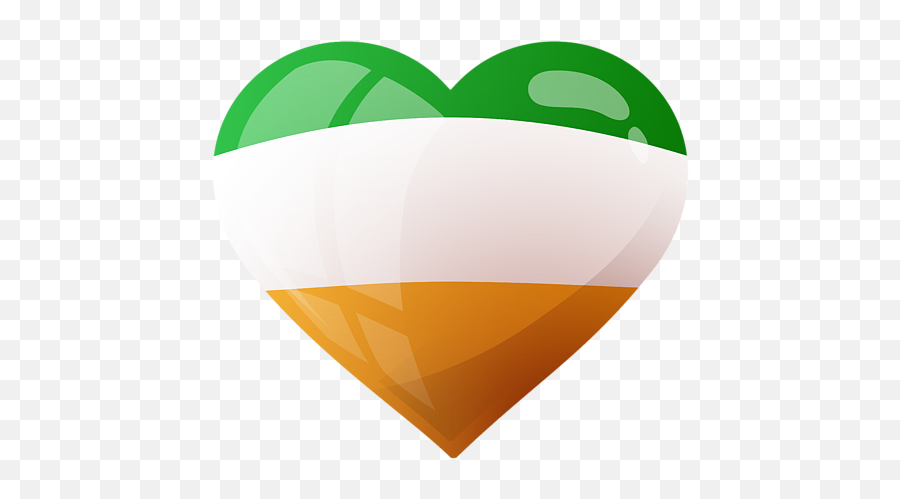 Cute Heart Ireland Flag Print Celtic Saint Patrick Day Emoji,Ireland Flag Png