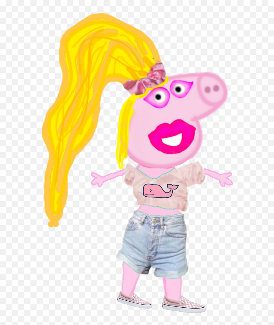 Peppa Pig Vsco Girl Anime Emoji,Peppa Pig Clipart Black And White