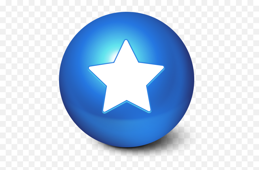 Blue Ball White Star Favourite Icon - Favorites Icon Emoji,White Star Transparent
