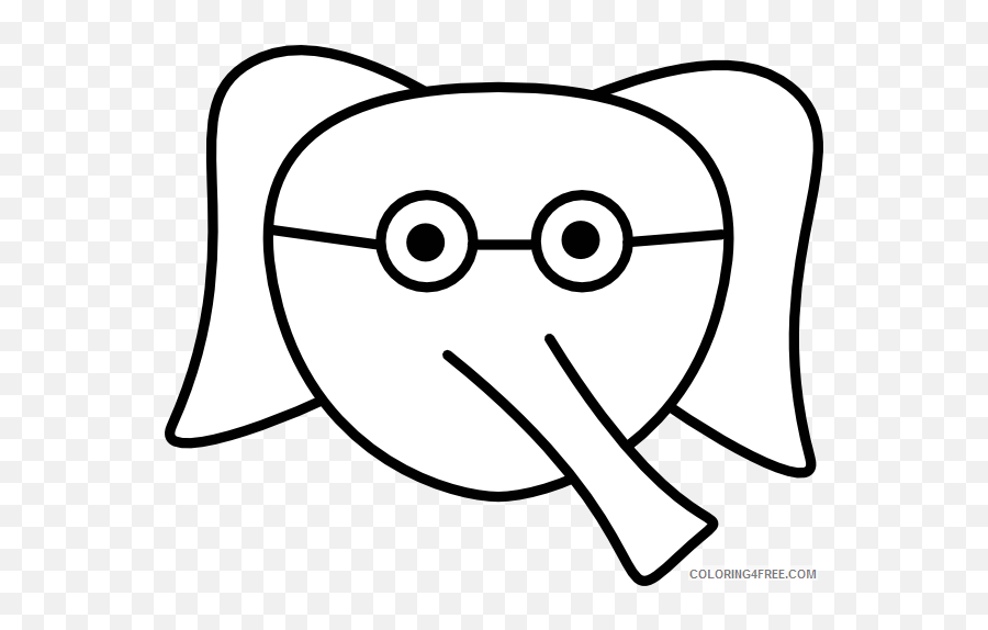 Elephant Face Coloring Pages Elephant Face Glasses Clip Art - Dot Emoji,Vampirina Clipart