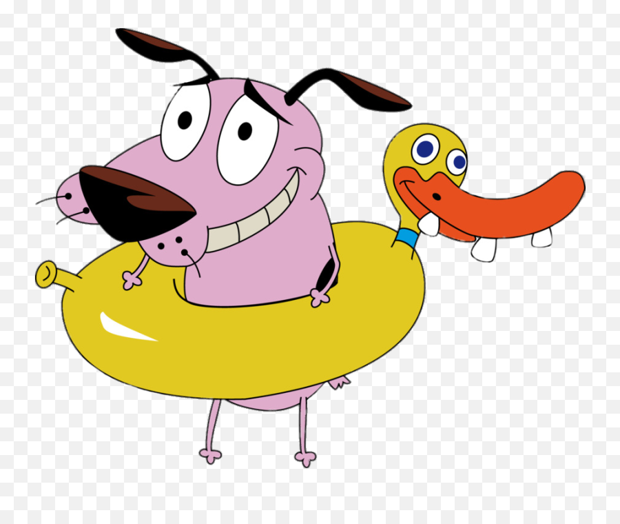 Courage The Cowardly Dog In Pool Duck - Courage The Cowardly Dog Floatie Emoji,Courage The Cowardly Dog Png