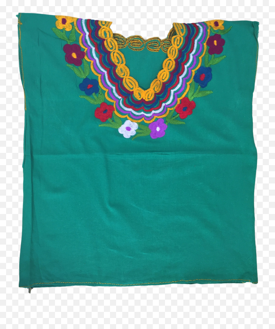 Green Mexican Blouse With Flowers U2013 Casa Fiesta Designs Emoji,Mexican Flowers Png