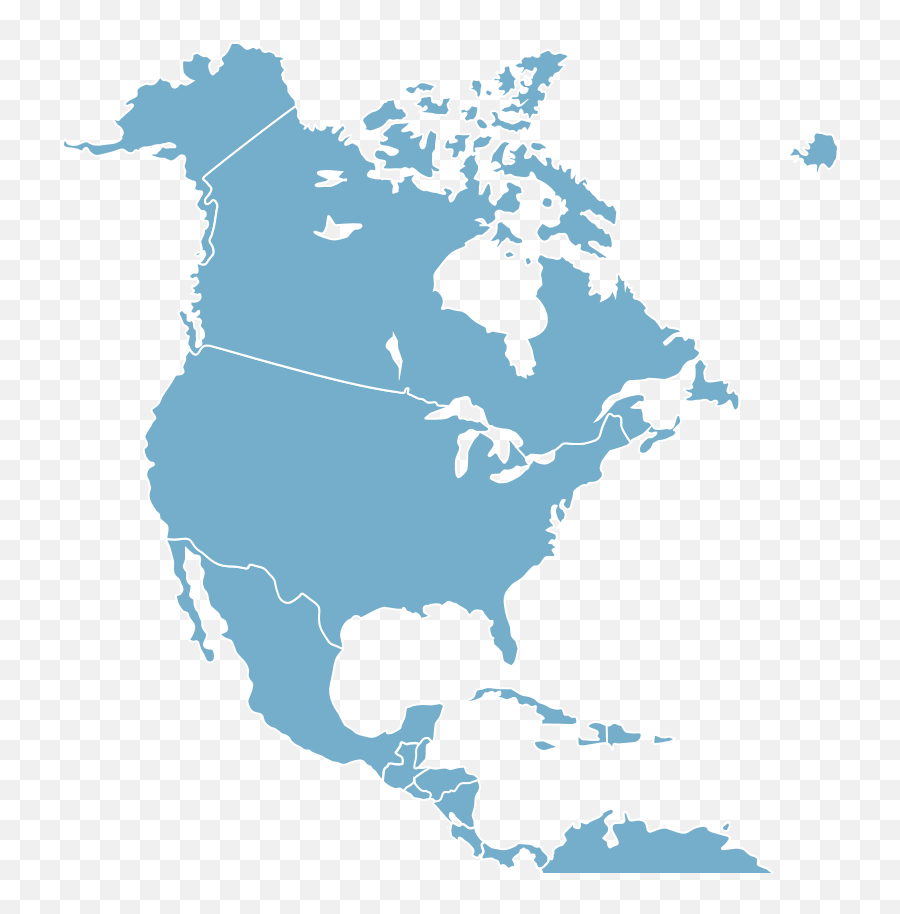 North America Map Png Transparent Png Emoji,North America Png