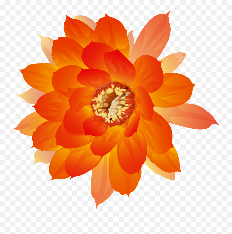 Orange Flower Png Transparent Clipart Emoji,Painted Flowers Png