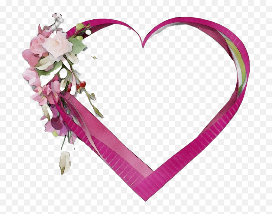 Flower Heart Frame Png Transparent Background - Yourpngcom Emoji,Pink Flower Transparent Background