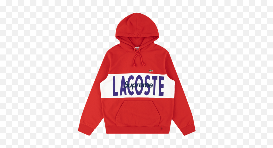Supreme Lacoste Logo Panel Hoodie - Hooded Emoji,Lacoste Logo