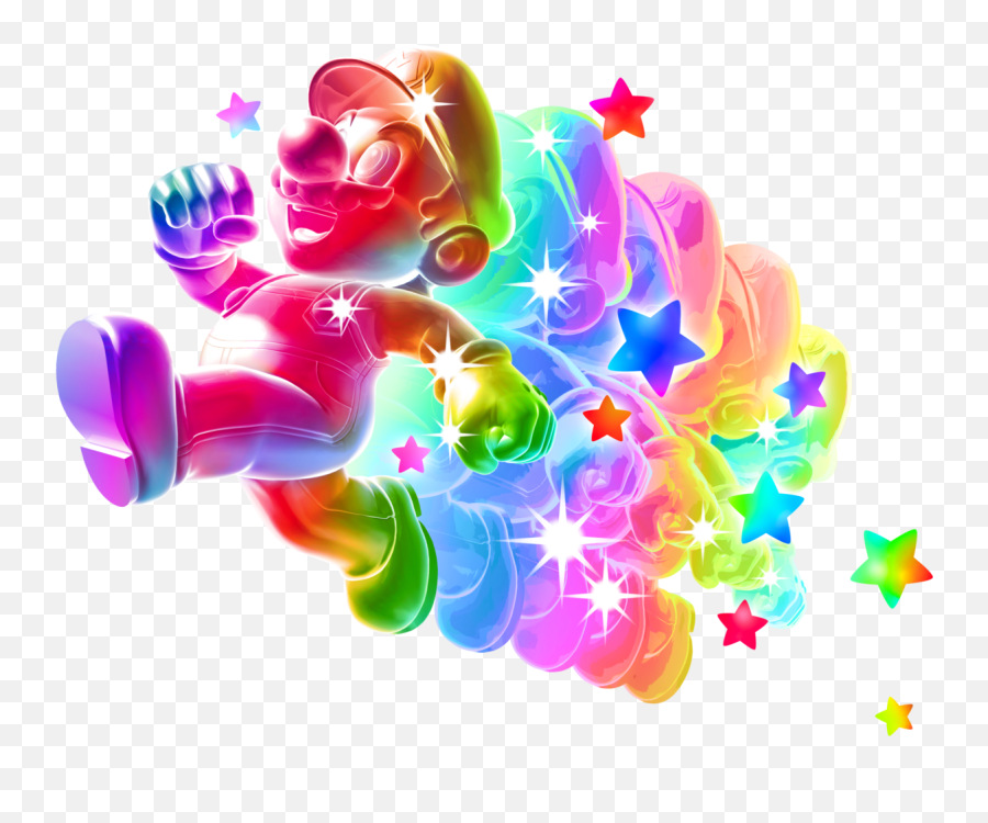 Rainbow Mario - Rainbow Mario Emoji,Mario Star Png