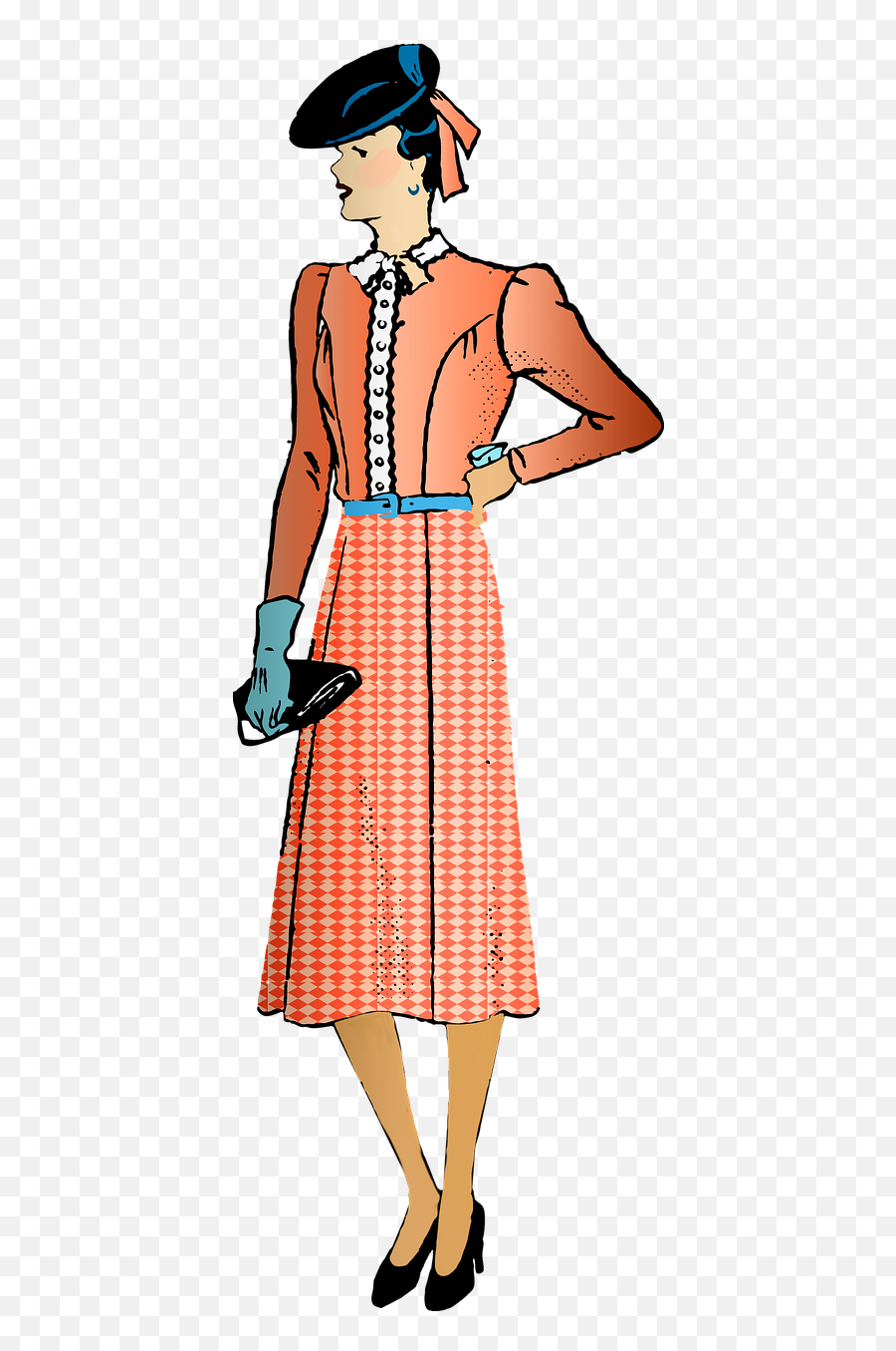 Free Photos Retro Fashion Woman Clipart Search Download - Full Length Emoji,Woman Clipart