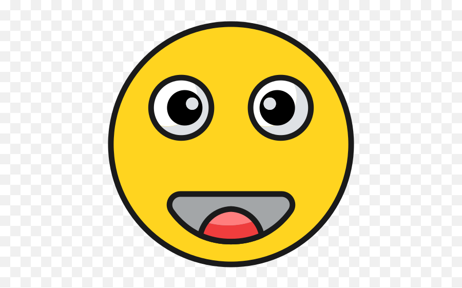 Emoji Shocked Surprised Emoticon - Wide Grin,Shocked Emoji Transparent