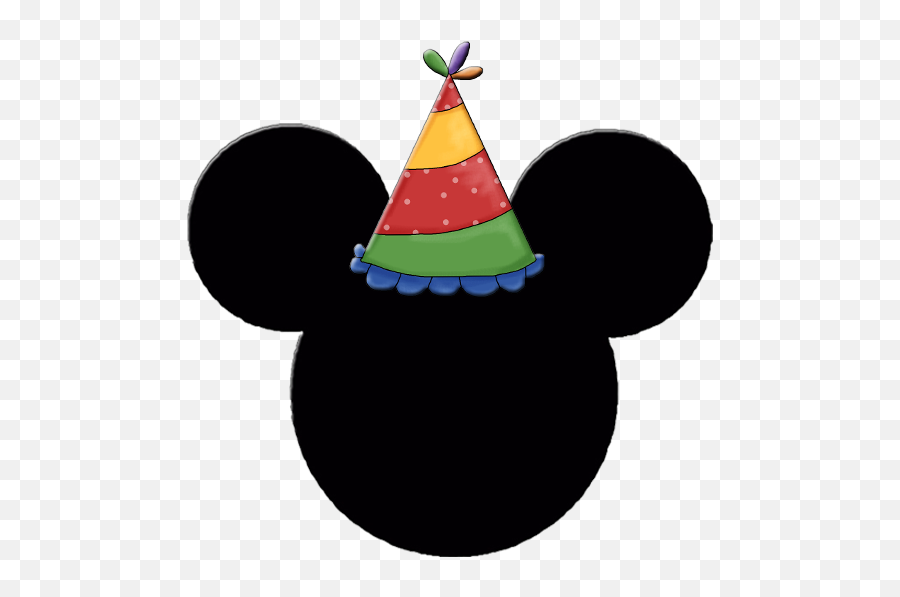 Download Hd Mickey And Minnie Heads With Party Hats - Mickey Mickey Mouse Birthday Head Clipart Emoji,Mickey Mouse Logo