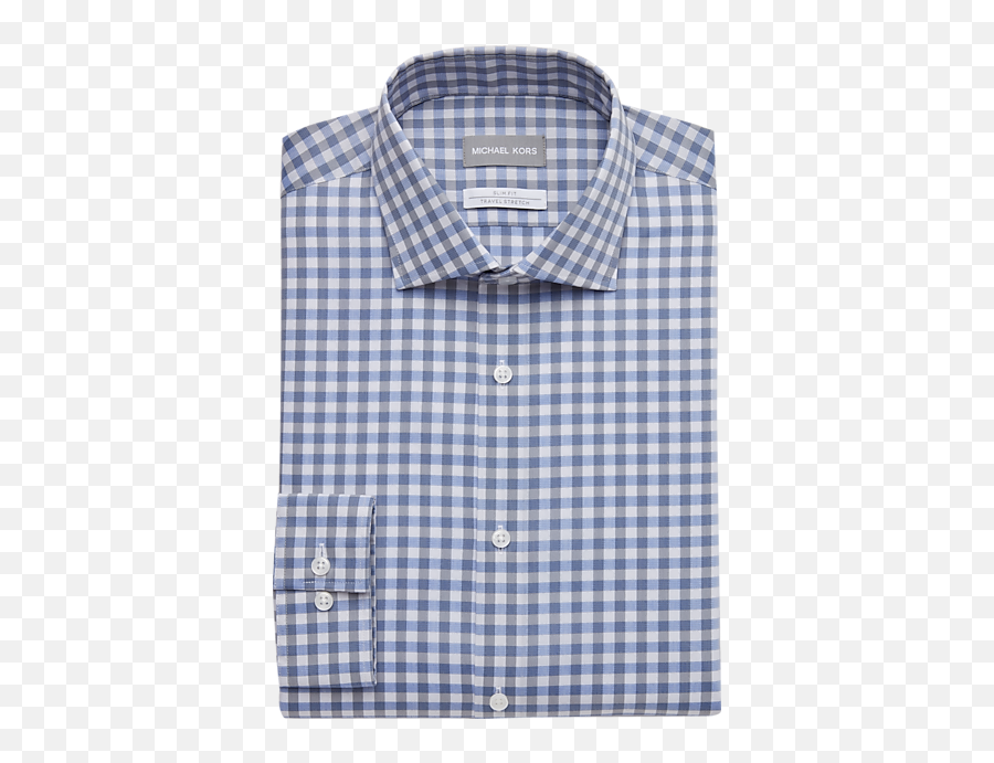 Black Gingham Slim Fit Dress Shirt Emoji,Michael Kors Logo T Shirt
