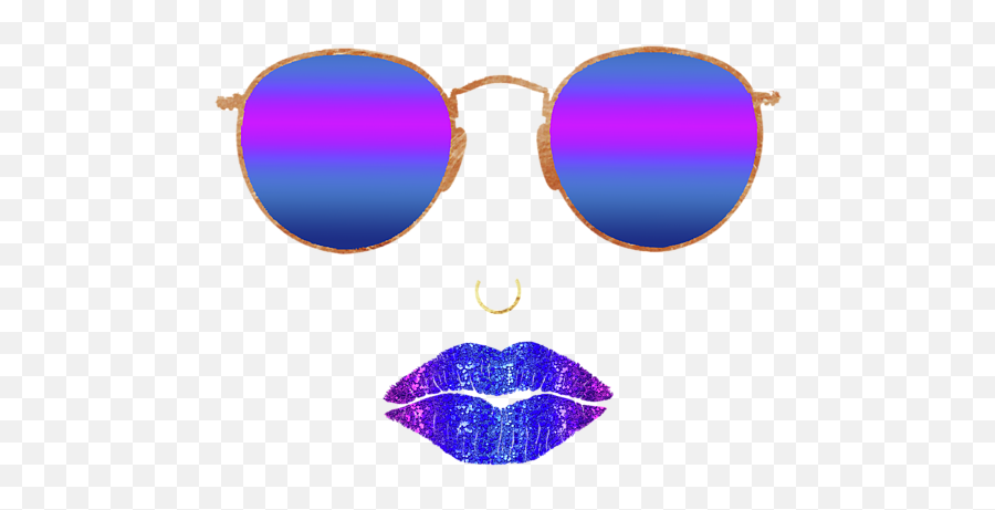 Sexy Lips Sunglasses Nose Ring Fashion Art Summer Dusk T - Shirt Emoji,Sexy Lips Png