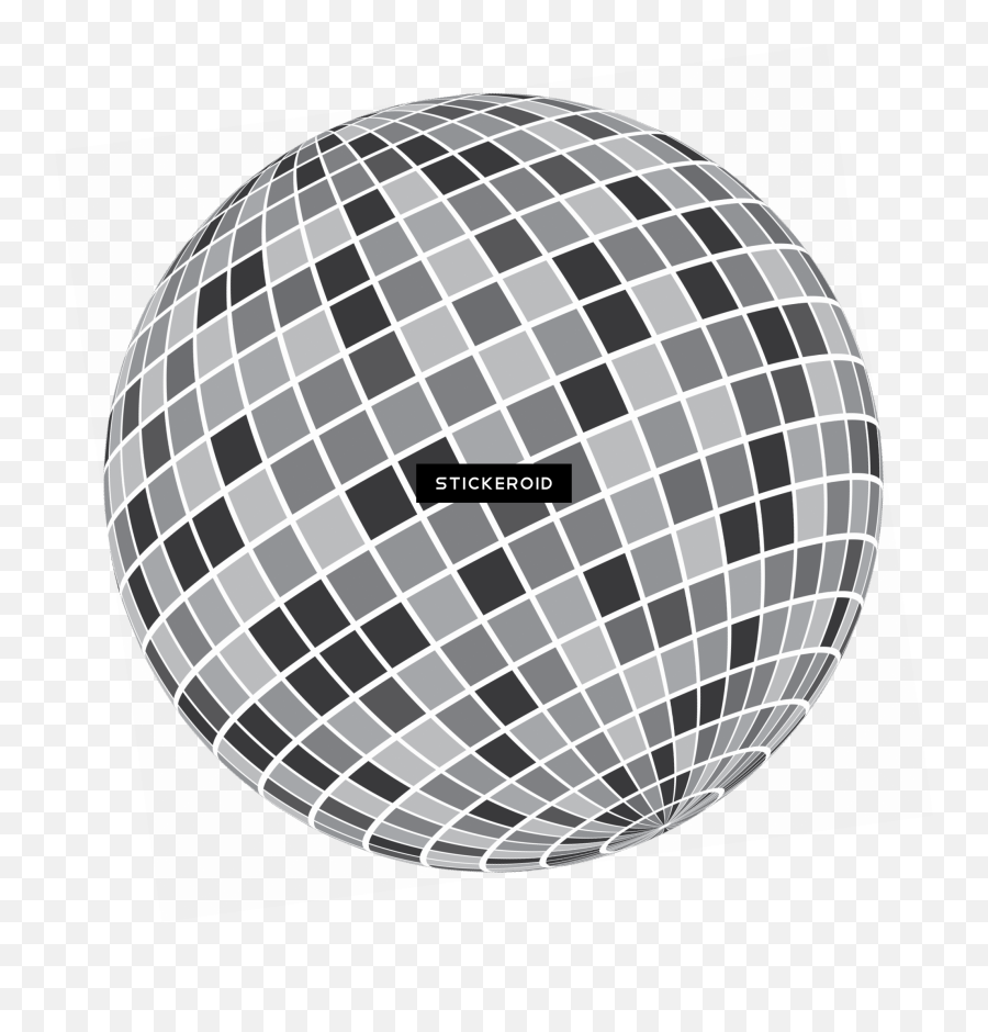 Download Hd Grey Black White Disco Ball Transparent Png Emoji,Disco Ball Transparent Background