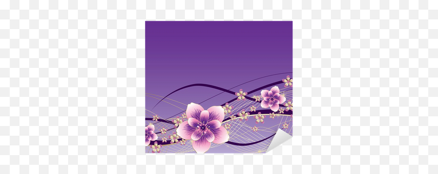Purple Background With Pink And Gold Flowers Sticker U2022 Pixers Emoji,Gold Flowers Png